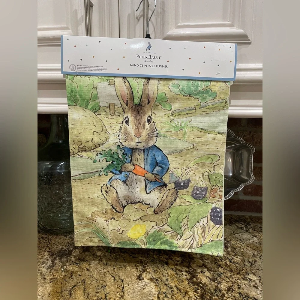Peter Rabbit Beatrix Potter 14”x72” table runner -  Brand new